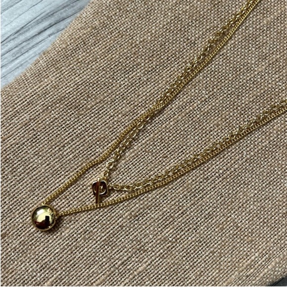 NEW MADEWELL Two-Pack Toggle Necklace Set Pale Gold minimal gift - Picture 6 of 8